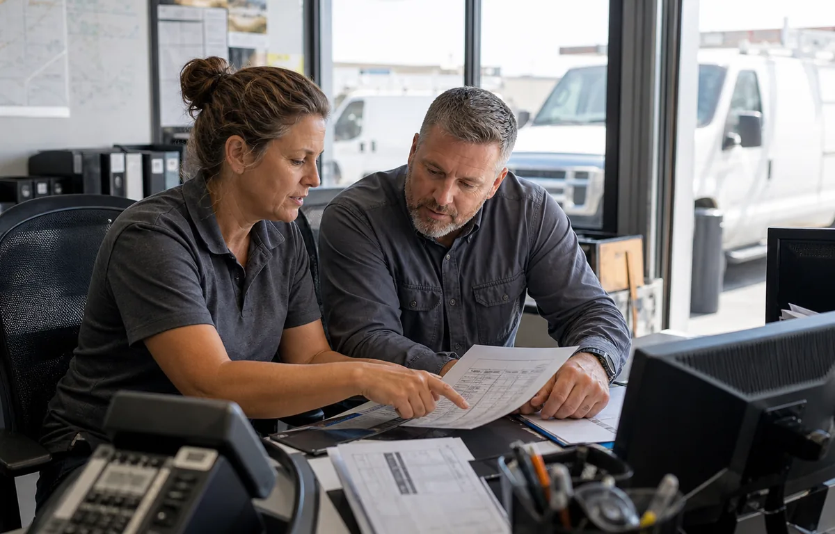 A home-service dispatcher matching a technician to a scheduled job.