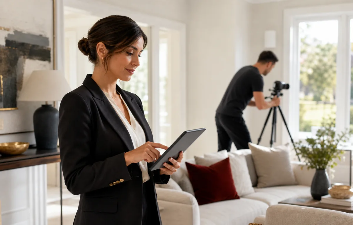 Real-estate professionals using ai real estate photo editing in their work.